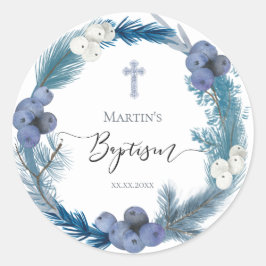 sticker van de winterbaptisme Classic Round
