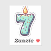 sticker van de zevende verjaardag (Vel)