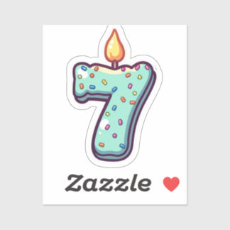 sticker van de zevende verjaardag