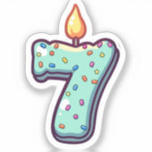 sticker van de zevende verjaardag (Voorkant)