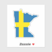 Sticker van de Zweedse vlag in Minnesota (Vel)