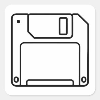 Sticker van diskettecomputer