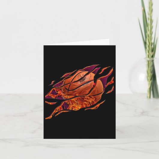 Sticker van een vuur basketbal kaart (Voorkant)