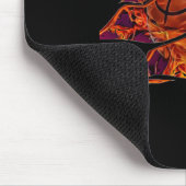 Sticker van een vuurbasketbal muismat (Hoek)