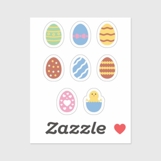 Sticker van gedecormeerde Kinder paaseieren (Vel)