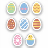 Sticker van gedecormeerde Kinder paaseieren (Voorkant)