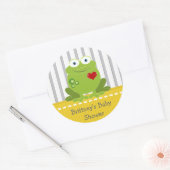 Sticker van geel en grijs Baby shower (Envelop)