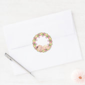 Sticker van geel en roze Baby shower (Envelop)