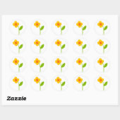 Sticker van gele bloemen (Vel)