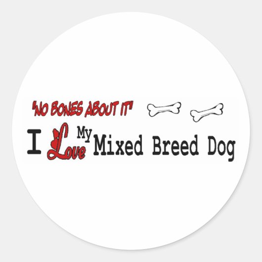 Sticker van gemengde fokhonden (I Love) (Voorkant)