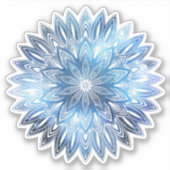 sticker van handgetekende oceaanblauwe bloem manda (Voorkant)