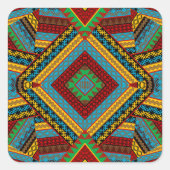 Sticker van het Afrikaanse Geometrische Motif Squa (Voorkant)
