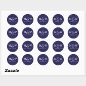 Sticker van het Charming Wedding Monogram - marine (Vel)