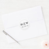 Sticker van het Charming Wedding Monogram - Wit (Envelop)