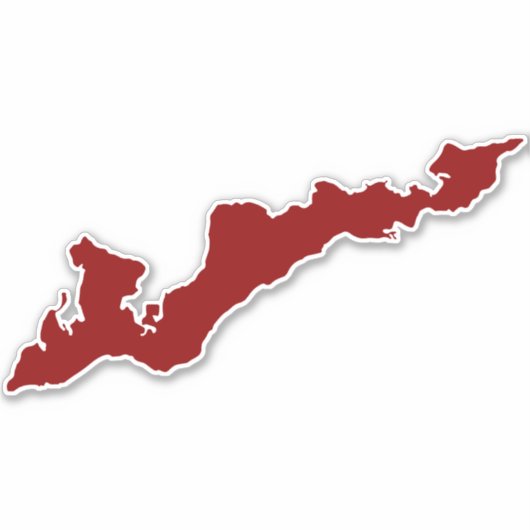 Sticker van het eiland Silhouette Decal - Red (Voorkant)