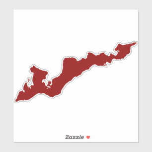 Sticker van het eiland Silhouette Decal - Red