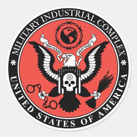 Sticker van het militair-industriecomplex (Voorkant)