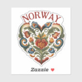 Sticker van het Noorse Rosemaling Folk Art Heart (Vel)