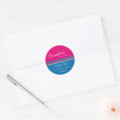 Sticker van het Ongewenste Magenta en Blauw Adres (Envelop)