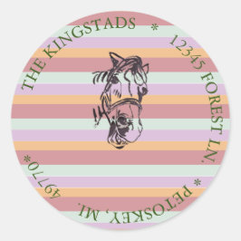 sticker van het streepjesadreslabel van snoep