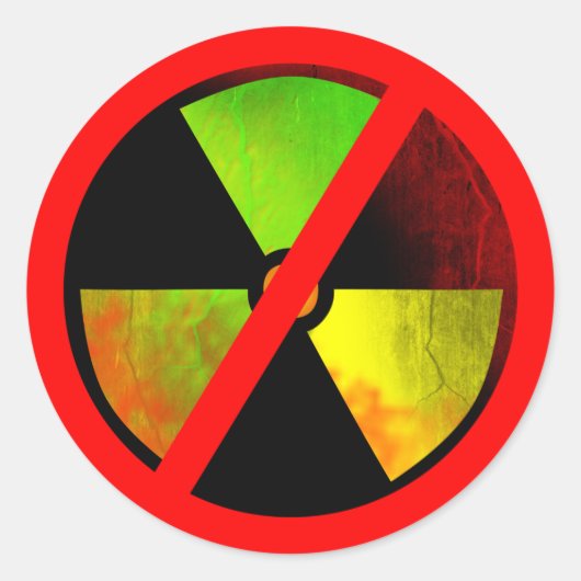 Sticker van het Symbool van Grunge van Radoactive (Voorkant)