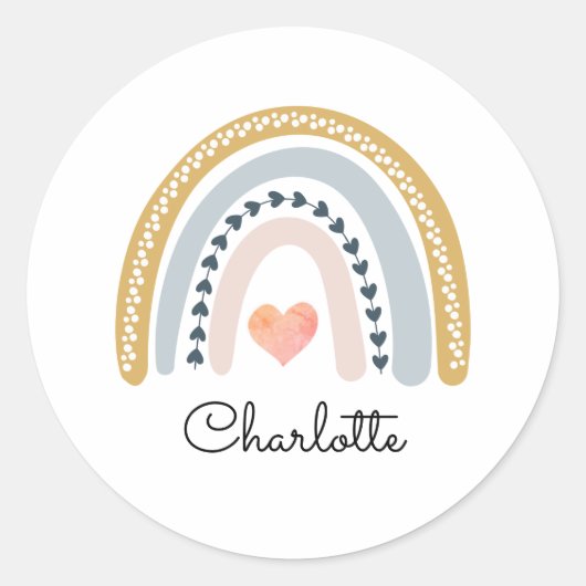 Sticker van het waterverf regenboogKind (Voorkant)