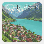 Sticker van Interlaken Zwitserland (Voorkant)