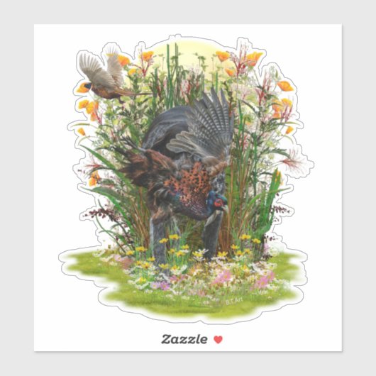 Sticker van jachtfazant (Vel)