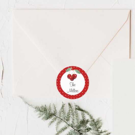 Sticker van kersen en poolpunten