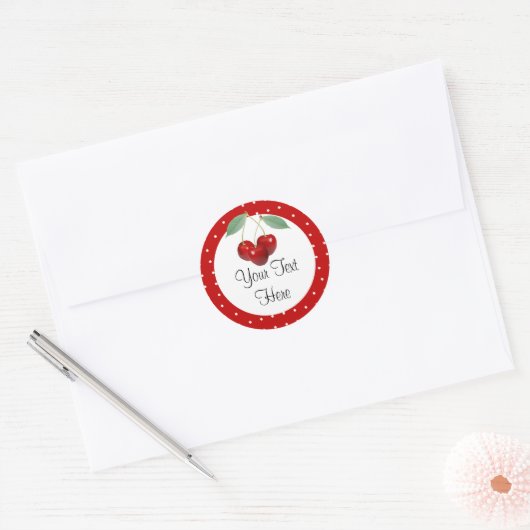 Sticker van kersen en poolpunten (Envelop)