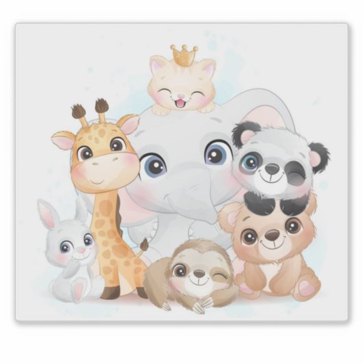 STICKER VAN KINDEREN :KUSTDIEREN (Voorkant)