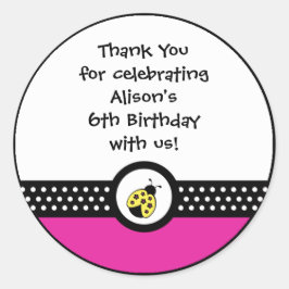 Sticker van kleine ladybugs-verjaardagsfeest