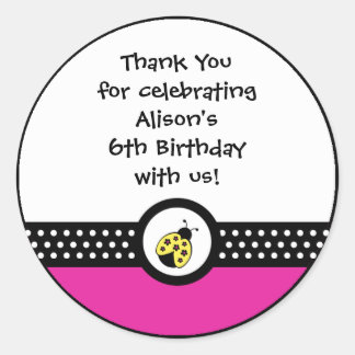 Sticker van kleine ladybugs-verjaardagsfeest