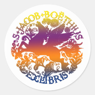 Sticker van kookplaat met gevleugelde paarden