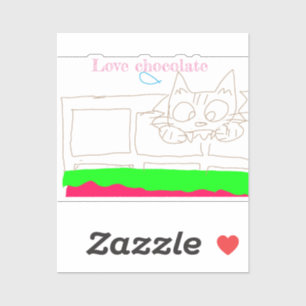 Sticker van liefdeschocolade
