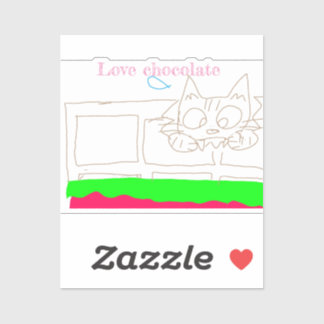 Sticker van liefdeschocolade