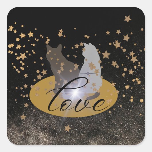 Sticker van liefdeskatten (Voorkant)