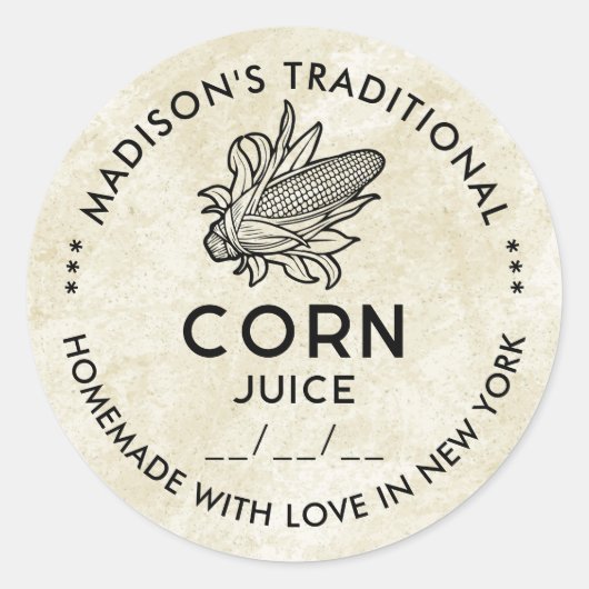  sticker van maïssap met cobsymbool (Voorkant)