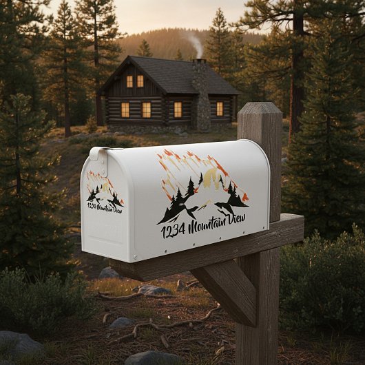 Sticker van mountains mailbox