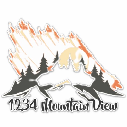 Sticker van mountains mailbox (Voorkant)