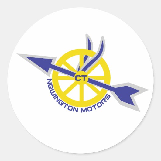 Sticker van Newington Connecticut Motors (Voorkant)