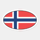 Sticker van Noorse vlag Oval (Voorkant)