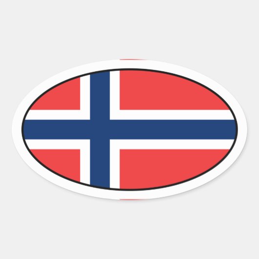 Sticker van Noorse vlag Oval (Voorkant)