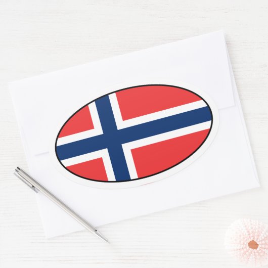 Sticker van Noorse vlag Oval (Envelop)