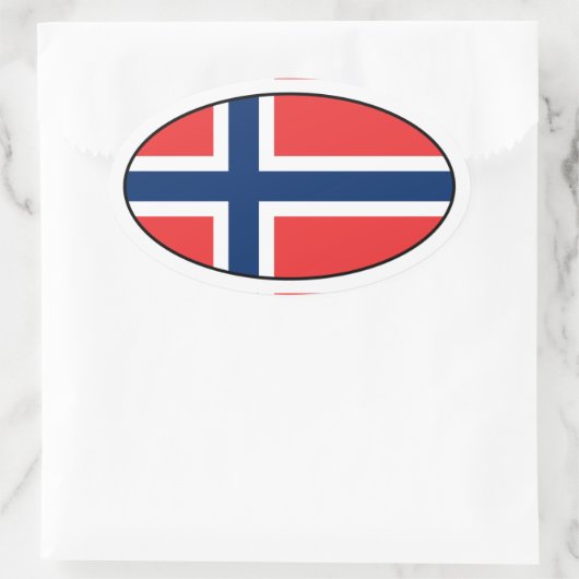 Sticker van Noorse vlag Oval (Tas)