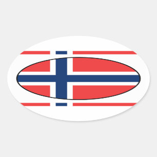 Sticker van Noorse vlag Oval