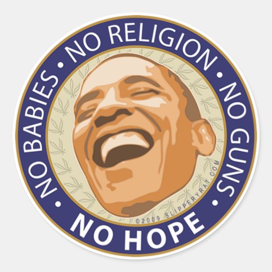 Sticker van obama "no hope" (Voorkant)