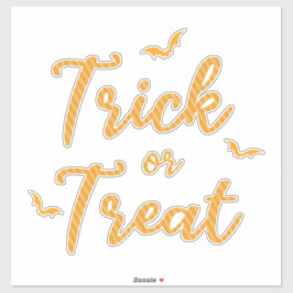 Sticker van Oranje Sparkly Stripes Trick or treat