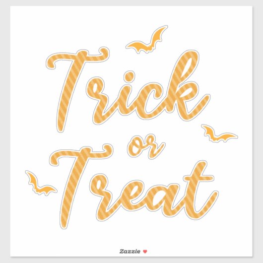 Sticker van Oranje Sparkly Stripes Trick or treat (Vel)