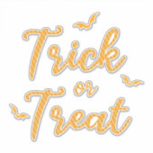 Sticker van Oranje Sparkly Stripes Trick or treat (Voorkant)